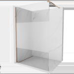Mexen Kioto душ-преграда тип Walk-in 70 x 200 см, прозрачен/мат 8 мм, розово злато (800-070-101-60-35)