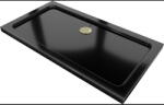 Mexen Flat правоъгълен душов поддон slim 120 x 70 см, черен, сифон златен - 40707012G (40707012G)