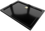 Mexen Flat правоъгълна тънка душова база 130 x 80 см, черна, сифон златен (40708013G)