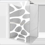 Mexen Kioto+ душ преграда със стелаж Walk-in 130 x 200 см, бяла вълна, четкан никел - 800-130-121-97-97 (800-130-121-97-97)