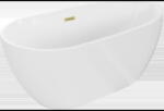 Mexen Eos свободно стояща вана 150 x 75 cm, бяла, преливник златисто четкан - 52471507500-55 (52471507500-55)