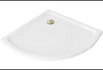 Mexen Flat полукръгъл душ корито slim 70 x 70 см, бял, сифон златист - 41107070G (41107070G)