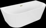 Mexen Oval самостоятелна вана до стената 160 x 80 см, бяла, златен преливник (52671608000-50)