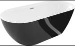 Mexen Roxy свободно стояща вана 170 x 80 cm, бяла/черна, преливане четка никел - 51201708075-97 (51201708075-97)