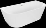 Mexen Oval самостоятелна вана до стената 150 x 75 см, бяла, преливане четкан (52671507500-97)