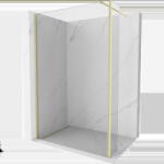 Mexen Kioto стена за душ Walk-in 135 x 40 см, прозрачен, златист четка - 800-135-212-55-00-040 (800-135-212-55-00-040)