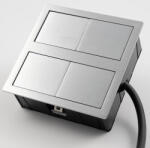 ASA VersaHit Dual 2x230V, csiszolt alumínium elektromos dugaszoló aljzat ASA 311931 (311931)