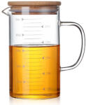  Boroszilikát üveg mérőpohár bambusz tetővel (500 ml) (761G4)