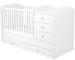 Hubners Patut copii transformabil din lemn cu 5 sertare Hubners Matei Maxi Kombi 120x70 cm alb (PTH5SMMAKAL) - ookee