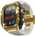 ShellBox Husa pentru Apple Watch 7 / 8 / 9 (45mm) + Curea - ShellBox Waterproof IP68 - Gold (KF2336947) - vexio