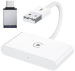 Techstar Adaptor Wireless Techstar® CTHT-020-2 Pentru Apple CarPlay Si IPhone IOS 10+, Dongle USB-Type C , WiFi 5G, Bluetooth, Conectare Automata, Alb (SKU3099)