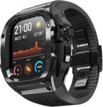 ShellBox Husa pentru Apple Watch 4 / 5 / 6 / SE (44mm) + Curea - ShellBox Waterproof IP68 - Black (KF2336941) - pcone