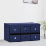 vidaXL kék összecsukható művászon tárolópad 76 x 38 x 38 cm (338815) - vidaxl