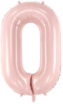 PartyDeco 0-ás születésnapi szám fólia lufi - világos rózsaszín 72 cm