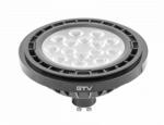 GTV LD-ES111WW13W40-10 LED FÉNYFORRÁS, A-G, AR111/ES111, 3000K, GU10, 12, 5W, AC220-240V, 40°, 1100lm, 109mA, fekete (LD-ES111WW13W40-10)
