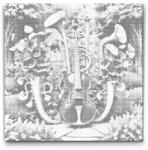  PontPöttyöző - Zenei kert Méret: 50x50cm, Keretezés: Kerek keret, Szín: Piros