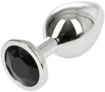 Passion Labs Mediu Metallic Buttplug, Silver / Black