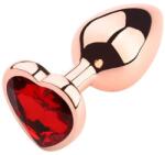 Passion Labs Anal Plug Small, Rose Gold, Red Stone
