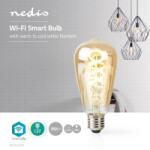 Nedis Bec Wi-Fi Smart LED cu filament E27 ST64 5.5W 350lm 1800-6500K Nedis (WIFILT10GDST64)