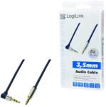 LogiLink Cablu audio stereo 90 grade Jack 3.5 mm 0.3m tata-tata aurit albastru închis carcasa aluminiu LOGILINK CA11030 (CA11030)