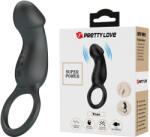 Pretty Love Trae Vibrating Ring with Stimulator Black