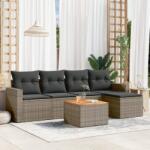 vidaXL 6 részes szürke polyrattan kerti ülőgarnitúra párnákkal (3224100)