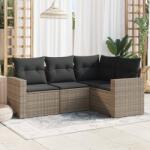 vidaXL 4 részes szürke polyrattan kerti ülőgarnitúra párnákkal (3218900)