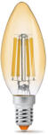Videx E14 C35 LED izzó 6W = 52W 680lm 2200K meleg borostyán izzószál 360° VIDEX (VIDLED1320)