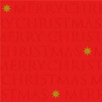 PPD Christmas letters red dombornyomott papírszalvéta 33x33cm, 20db-os - szep-otthon