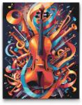  Festés számok szerint - Absztrakt hegedű Méret: 40x50cm, Keretezés: Műanyagtáblával