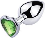 Passion Labs Hearty Buttplug, Medium, Silver/Light Green