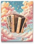  Festés számok szerint - Harmonika a felhőben Méret: 40x50cm, Keretezés: Keret nélkül (csak a vászon)