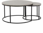 Mobikon Set 2 masute cafea mdf gri metal negru Iklin 80x45 cm, 50x40 cm (0000261525) Masa de cafea