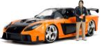 JADA Mașinuță Han Mazda RX7 1995 Fast & Furious Jada din metal cu părți care se deschid și figurina Han 19 cm lungime 1: 24 (JA3205002)