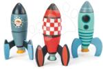 Tender Leaf Joc de construit rachetă din lemn Rocket Construction Tender Leaf Toys jucărie creativă, 3 feluri, cu 18 bucăți (TL8335)