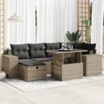 vidaXL 8 részes szürke polyrattan kerti ülőgarnitúra párnákkal (3327940)