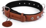 COLLAR Zgardă SOFT din piele cu ţepi - 46 - 60cm, 35mm, maro-negru