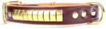  ABC-ZOO Zgardă din piele Gold, maro - bej 3, 5 cm x 52 - 61 cm