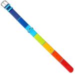 COLLAR Zgardă din piele netedă, colorată în curcubeu 30 - 39cm, 20mm