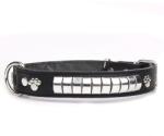  ABC-ZOO Zgardă din piele Exclusive Silver cu decorațiuni, neagră 3 cm x 43 - 51 cm