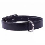 COLLAR Zgardă din piele netedă, neagră 30 - 39cm, 20mm