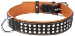 COLLAR Zgardă din piele cu elemente metalice - 57 - 71cm, 35mm - negru
