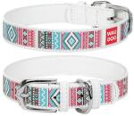 COLLAR Zgardă din piele WAUDOG Ethno-albă 2 cm x 30 - 39 cm