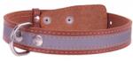COLLAR Zgardă din piele, reflectorizantă 32 - 40cm, 20mm - maro