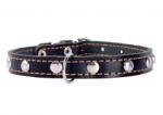 COLLAR Zgardă piele decorată - 27 - 35cm, 14mm - negru