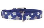 COLLAR Zgardă reflectorizantă din piele cu steluţe, lila 27 - 36cm, 15mm