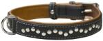 COLLAR Zgardă din piele cu aplicații din metal - 38 - 49cm, 25mm - neagră