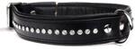  ABC-ZOO Zgardă din piele Neo Crystal, negră 4 cm x 56 - 66 cm