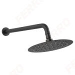 FERRO Fém fejzuhany zuhanykarral, 200 mm, slim, fekete NPT11BL (NPT11BL)