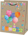 BSB ajándéktasak (19x23x10cm) kraft, lufis (4) (22417TM)